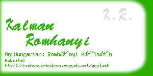 kalman romhanyi business card